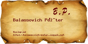 Balassovich Péter névjegykártya